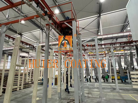 Süspansiyon lojistik üretim hattı düzenlenebilir hız ve 50 kg/m asılı yük ile operasyonları kolaylaştırmak